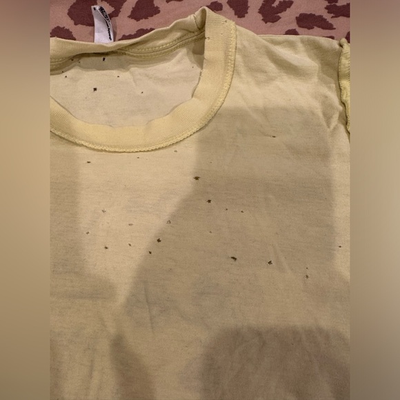 Vintage Courtney Love Women's Graphic pale baby Yellow T-Shirt - Picture 8 of 12